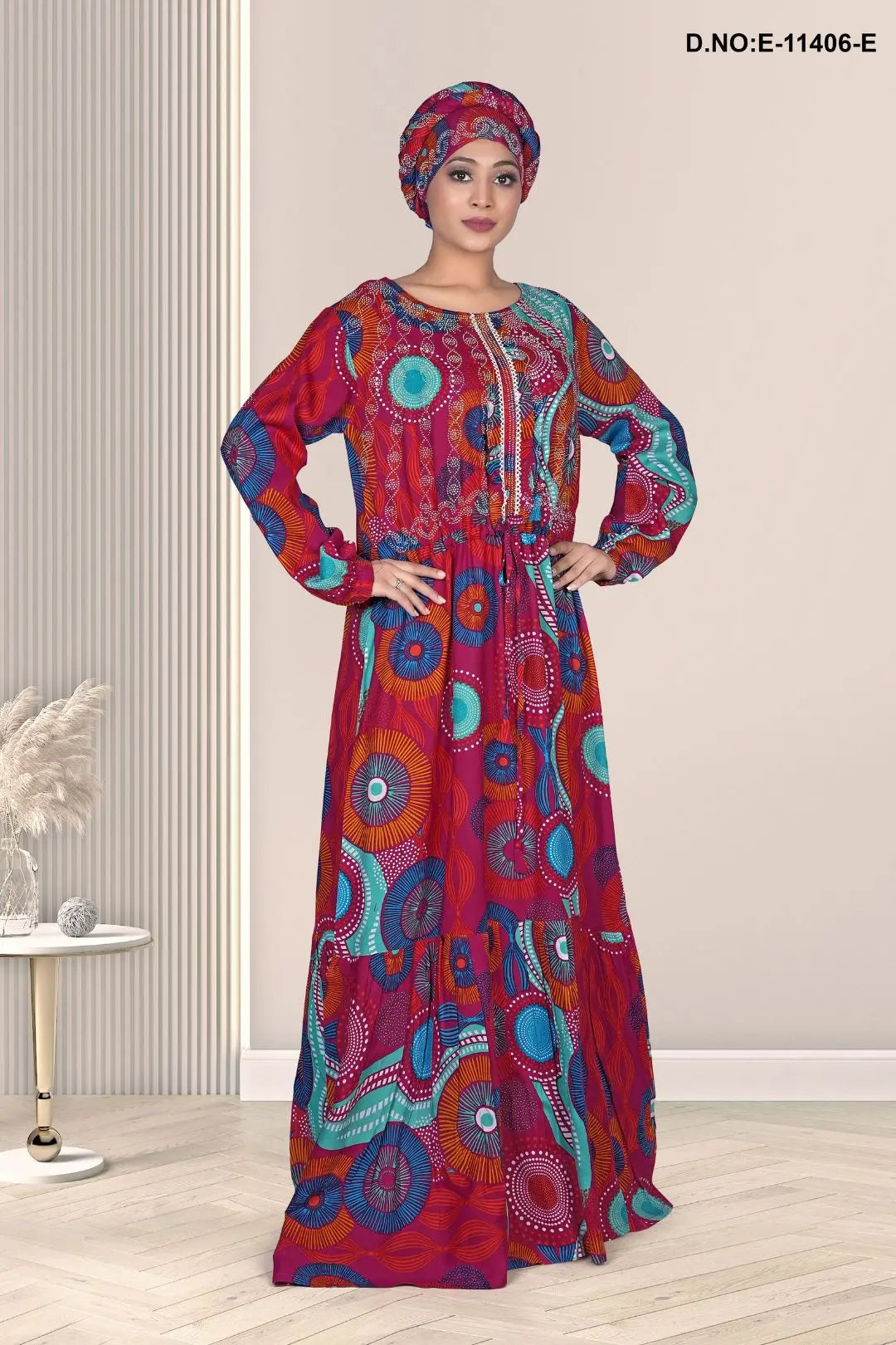 Rayon Wholesale Readymade Kaftan With Stole