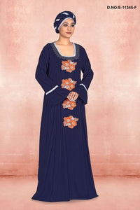 Women's Full Sleeve Woolen Winter Fleece Embroidered Kaftan