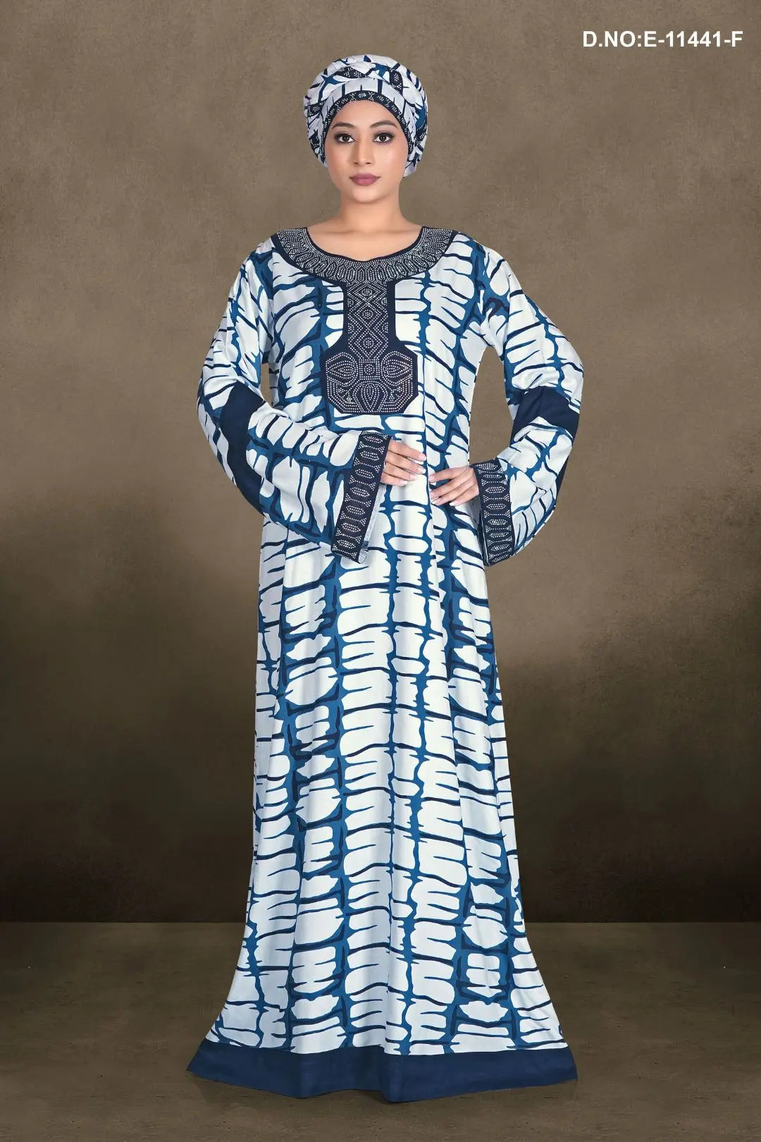 Women's Casual Designer Long Sleeve Printed Loose Kaftan