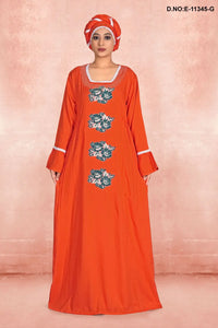 Women's Full Sleeve Woolen Winter Fleece Embroidered Kaftan