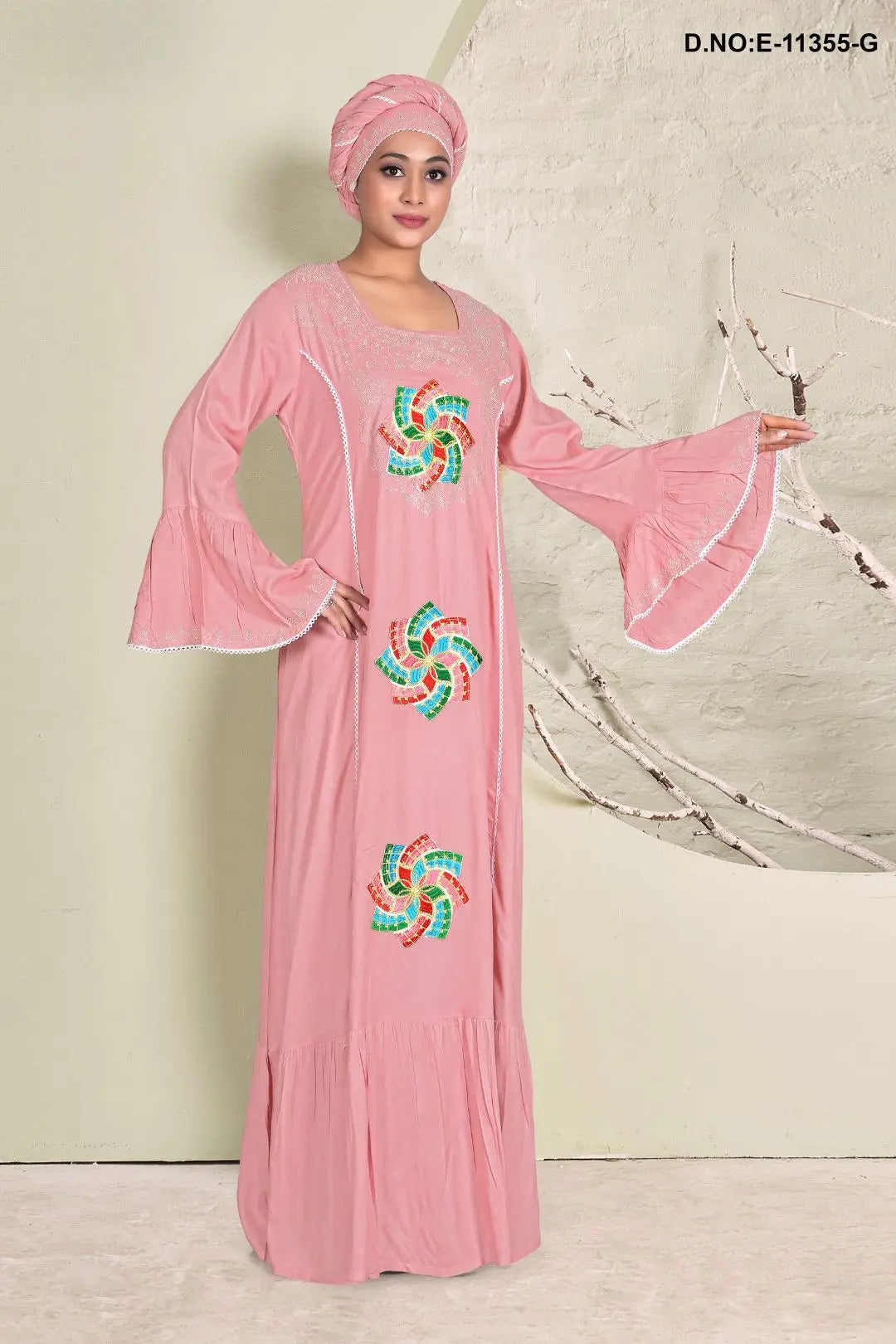 Faux Gorgeous Embroidered Readymade Kaftan