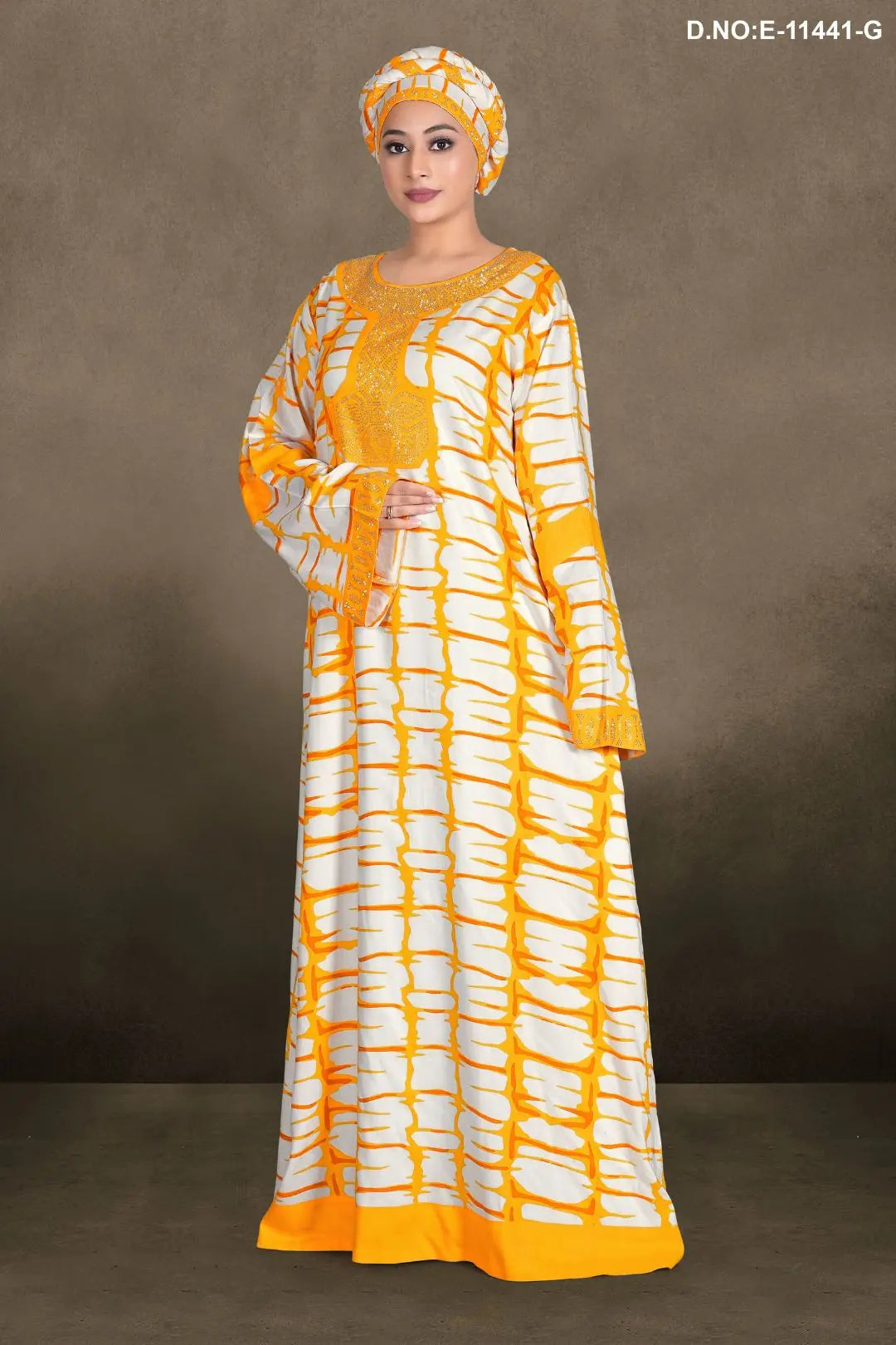Women's Casual Designer Long Sleeve Printed Loose Kaftan