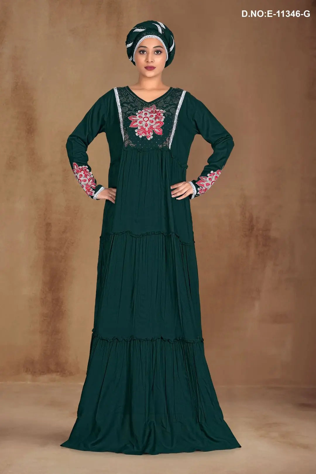 Designer Layered Long Kaftan Dress For Women