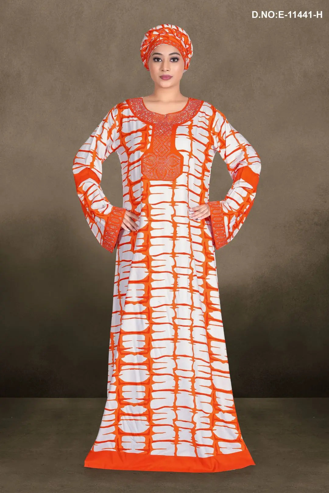 Women's Casual Designer Long Sleeve Printed Loose Kaftan