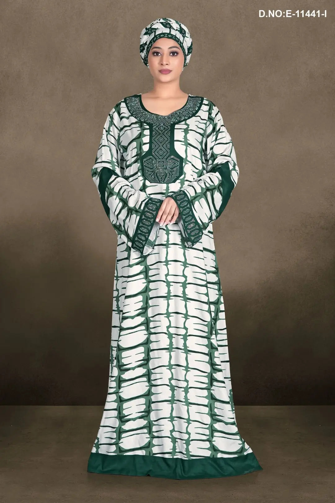 Women's Casual Designer Long Sleeve Printed Loose Kaftan