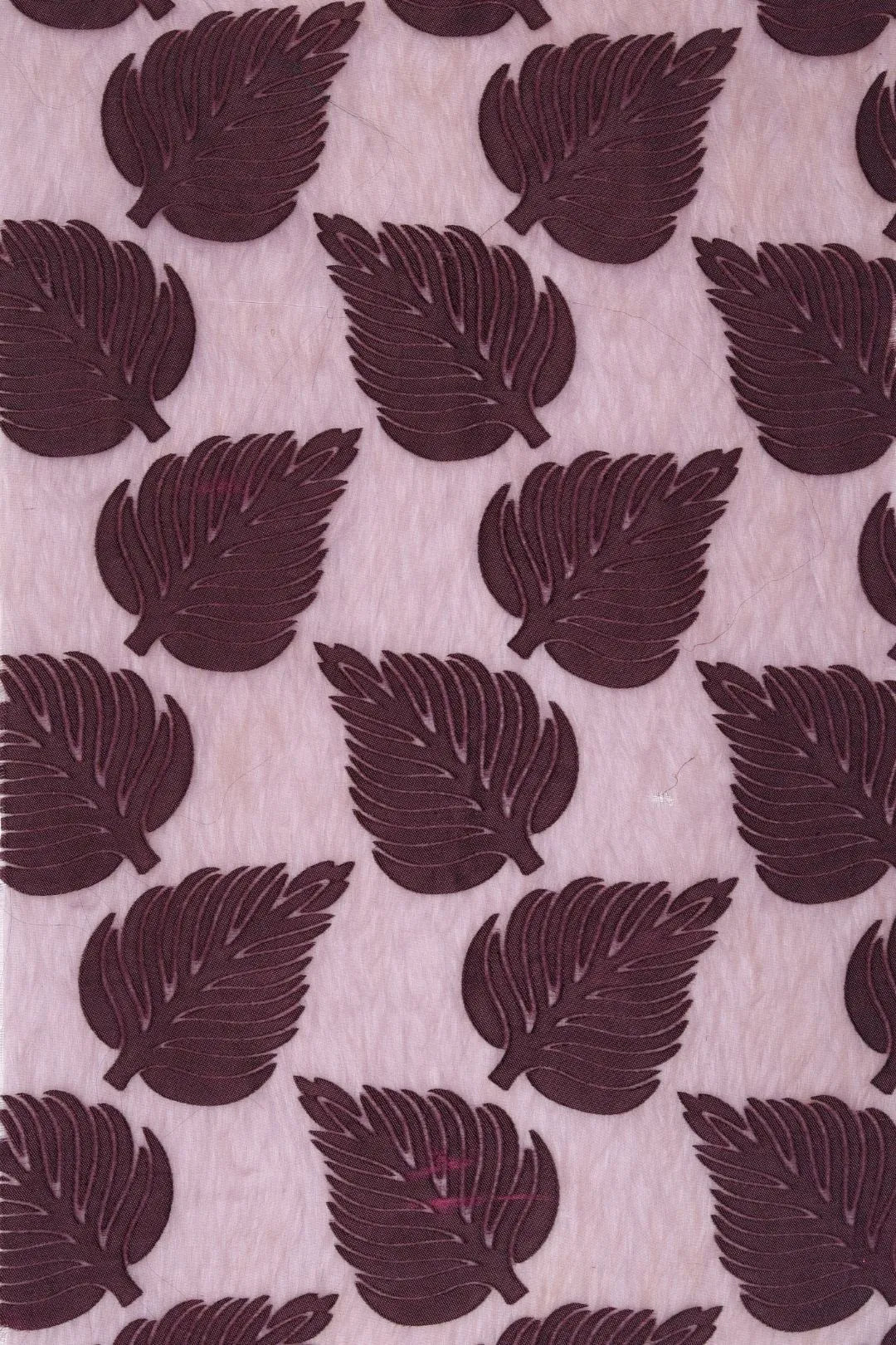 Leaf Motif Foil-Printed Brasso Fabric