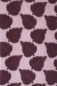 Leaf Motif Foil-Printed Brasso Fabric