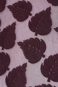 Leaf Motif Foil-Printed Brasso Fabric