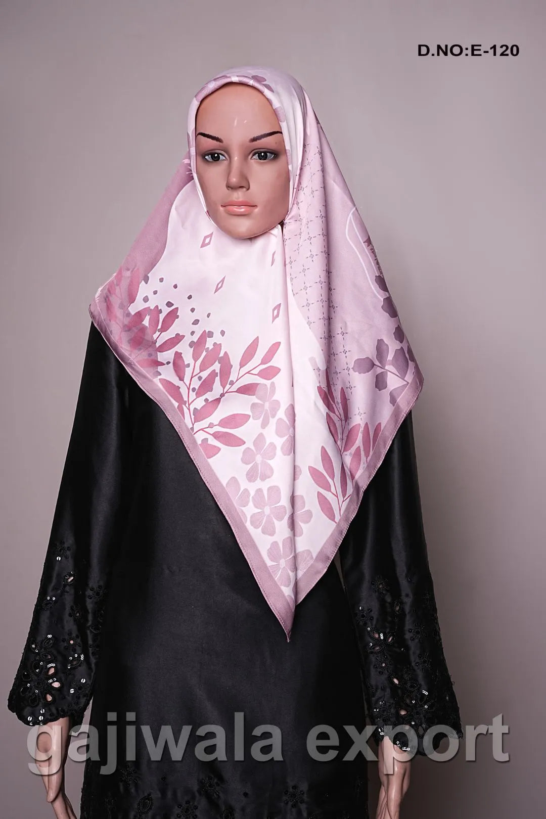 Light Pink Satin Silk Scarf for Abaya