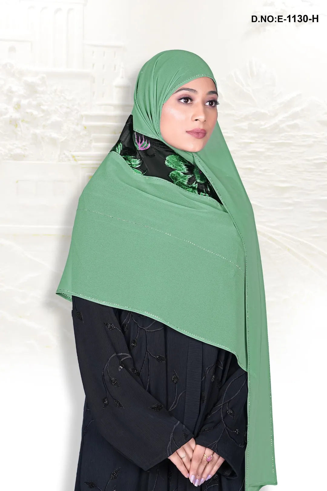 Light Yellow Embellished Florer Diamond Work Dupatta