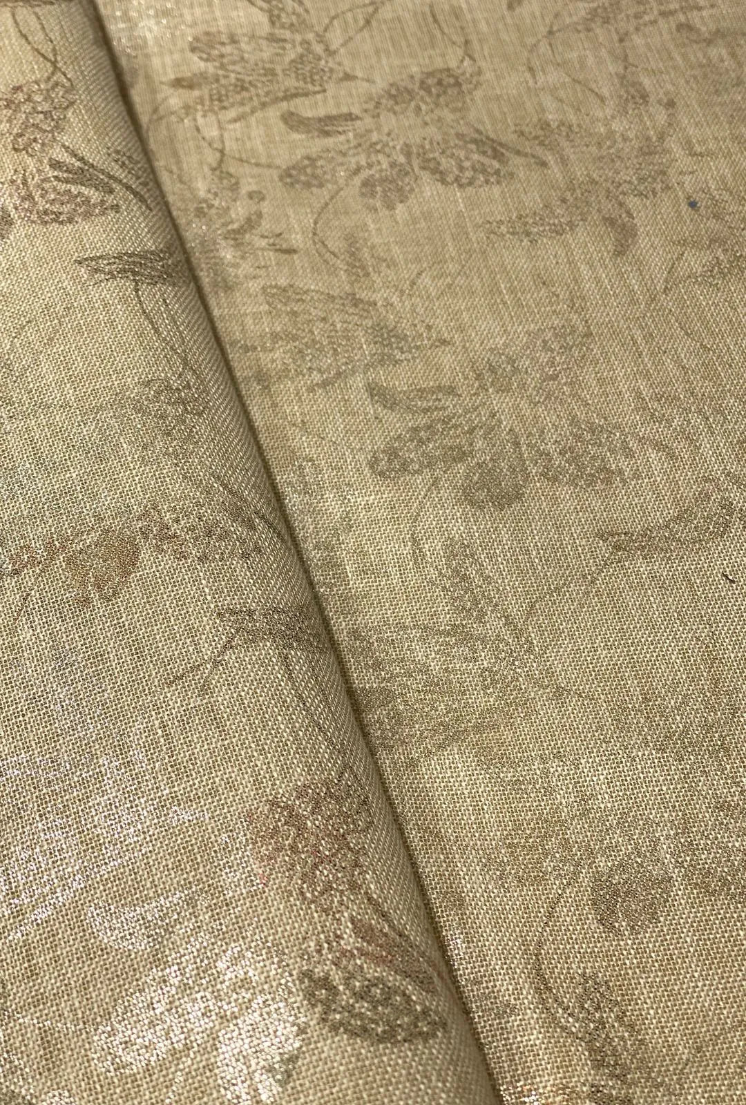 Linen Dyed With Multi Foil Glamorous Shimmering Apparel Fabric