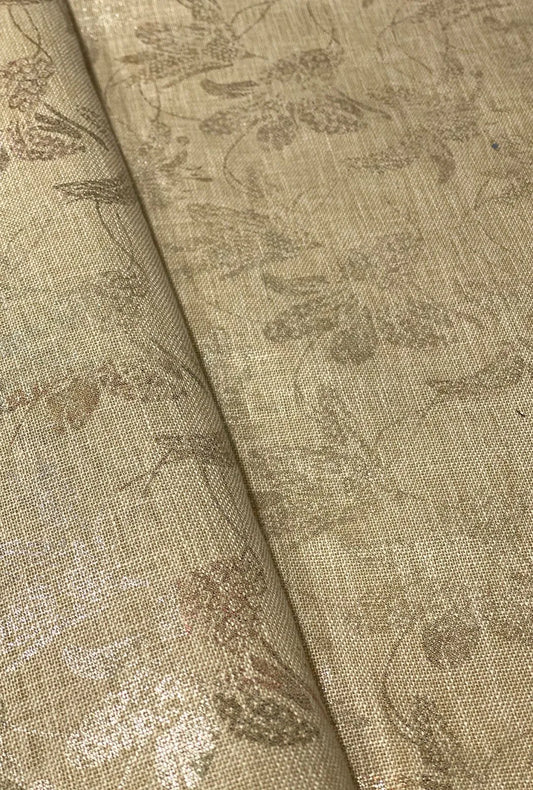 Linen Dyed With Multi Foil Glamorous Shimmering Apparel Fabric