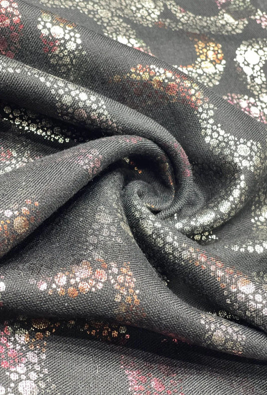Linen Dyed With Multi Foil Majestic Festive Boutique Fabric