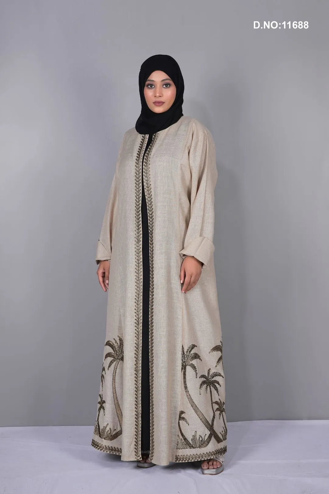 Linen Shrug with Elegant Embroidery Work Design