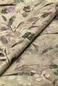 Luminous Satin With Foil Presenting Metallic Shrubs Ornamentation