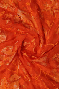 Luxurious Brasso Fabric with Metallic Foil Work