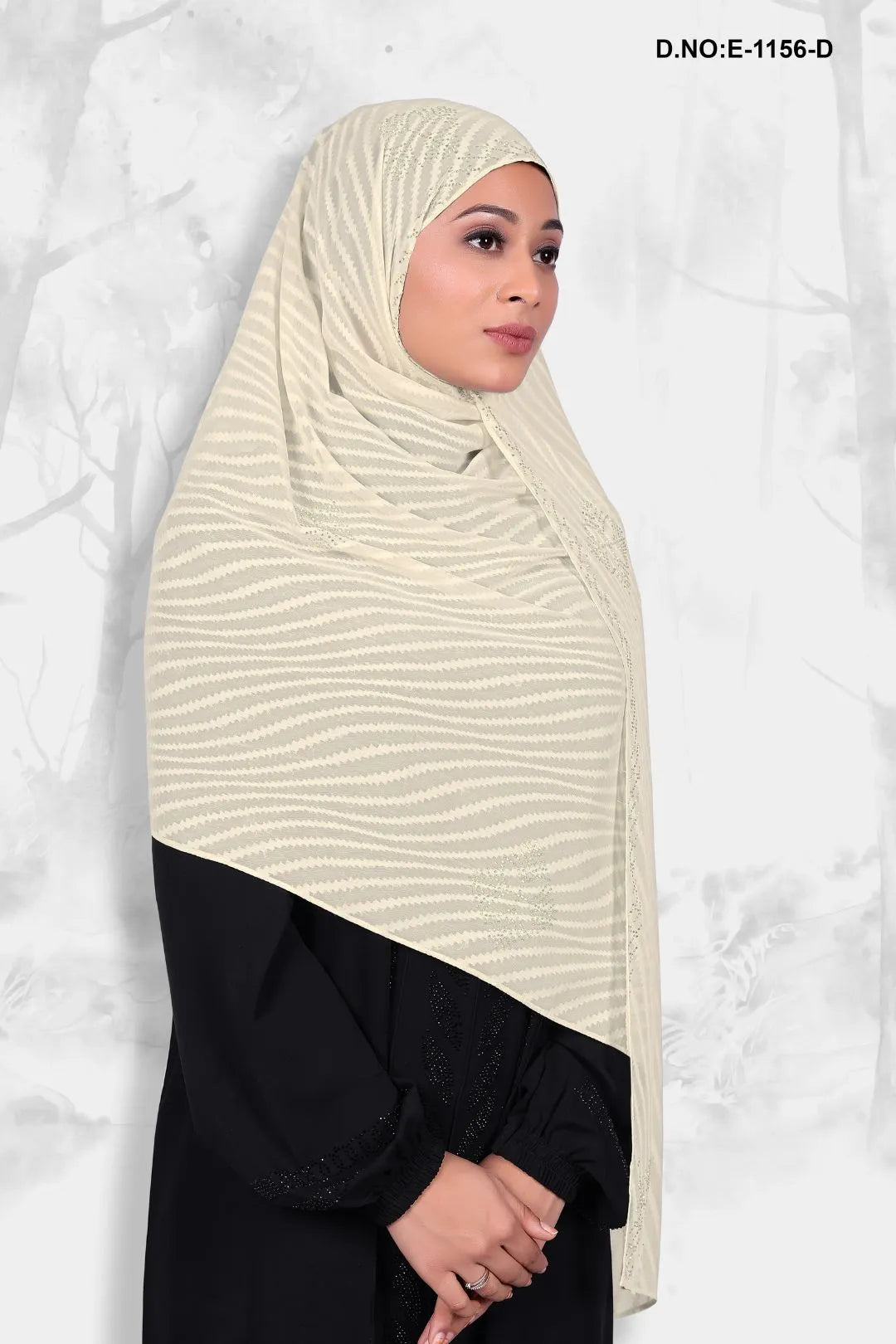 Luxurious Cream Diamond Work Dupatta for Womens