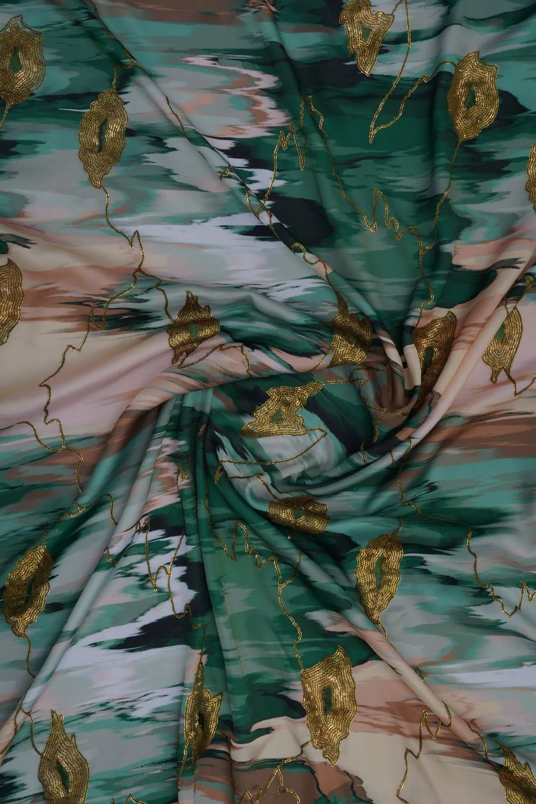 Luxurious Metallic Sequin Fabric with Soft Sheer Texture