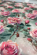 Luxury Digital Rose Printed French Crepe Fabric for Fashion Wear