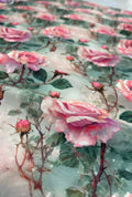 Luxury Digital Rose Printed French Crepe Fabric for Fashion Wear