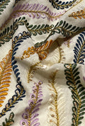 Luxury Fern Embroidered Linen Premium Abaya Kaftan Fabrication