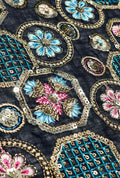 Luxury Floral Embroidered Linen Premium Jalabeya Dress Fabric
