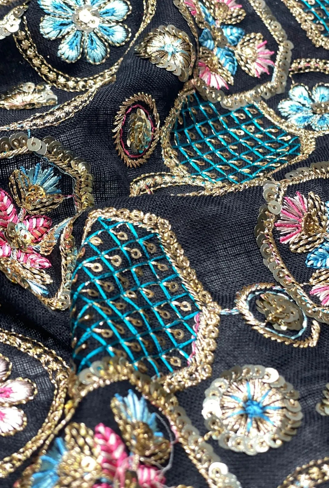 Luxury Floral Embroidered Linen Premium Jalabeya Dress Fabric