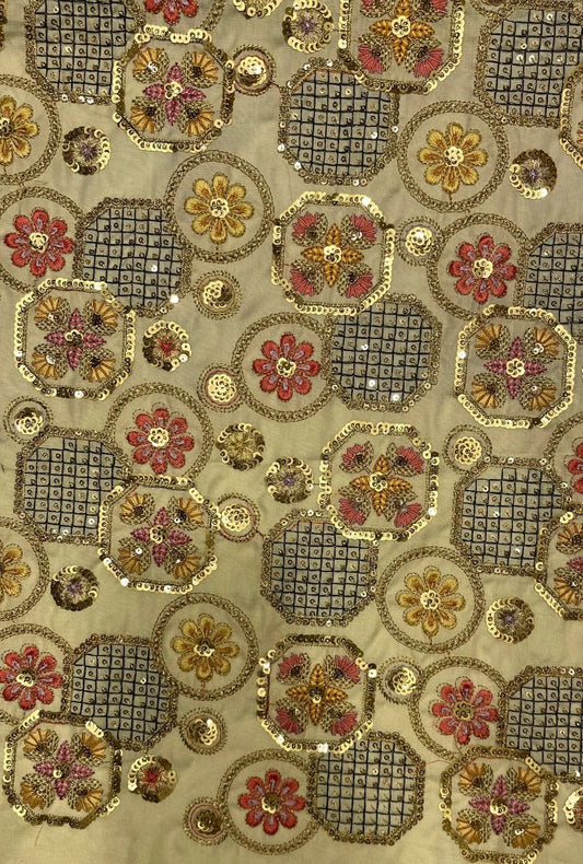 Luxury Floral Embroidered Linen Premium Mukhawar Fabrication