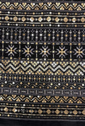 Magnificent Geometric Embroidered Polyester Linen Abaya Fabric