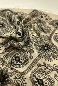 Magnificent Medallion Embroidered Linen Elite Mukhawar Cloth