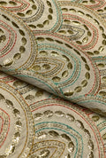 Magnificent Scallop Embroidered Linen Premium Mukhawar Fabric