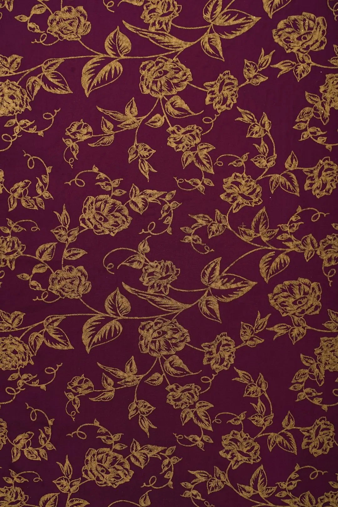 Maroon Armani Satin With Foil Work Fabric