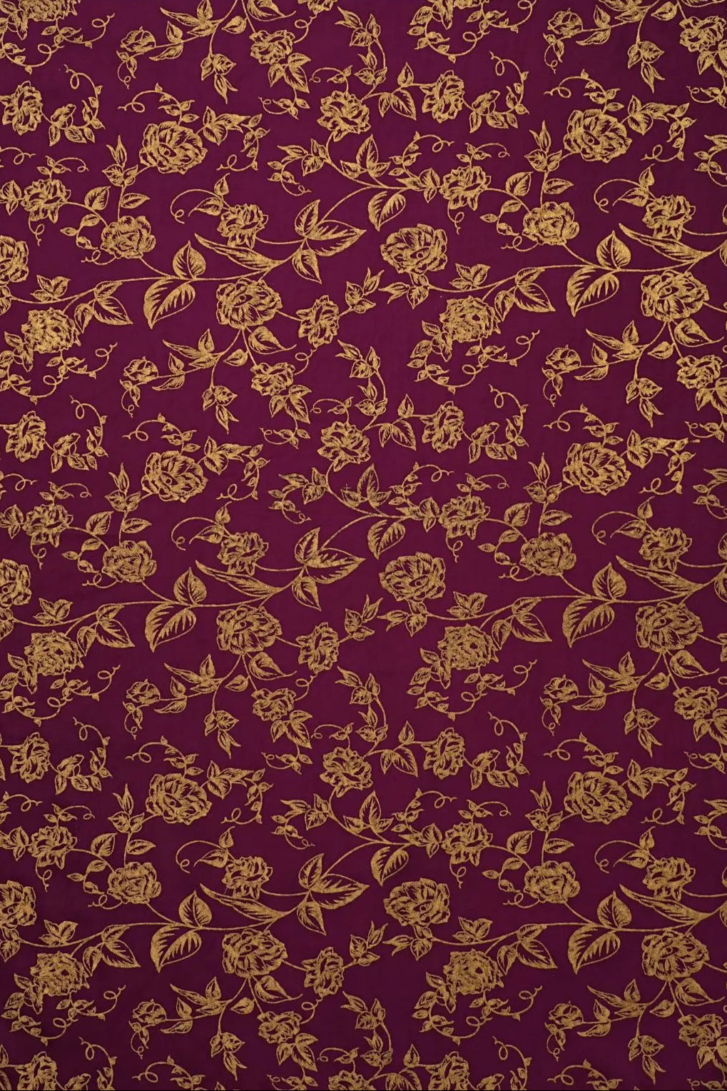 Maroon Armani Satin With Foil Work Fabric
