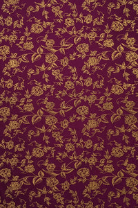 Maroon Armani Satin With Foil Work Fabric