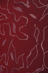 Maroon Jimy Miny Diamond Work Fabric