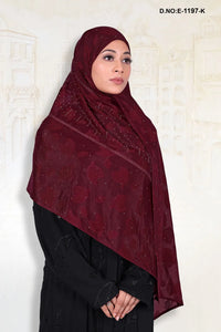 Maroon Radiant Leaf Design with Diamond Work Dupatta