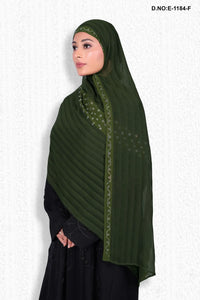 Mehendi Designer Diamond Work Dark Lining Dupatta