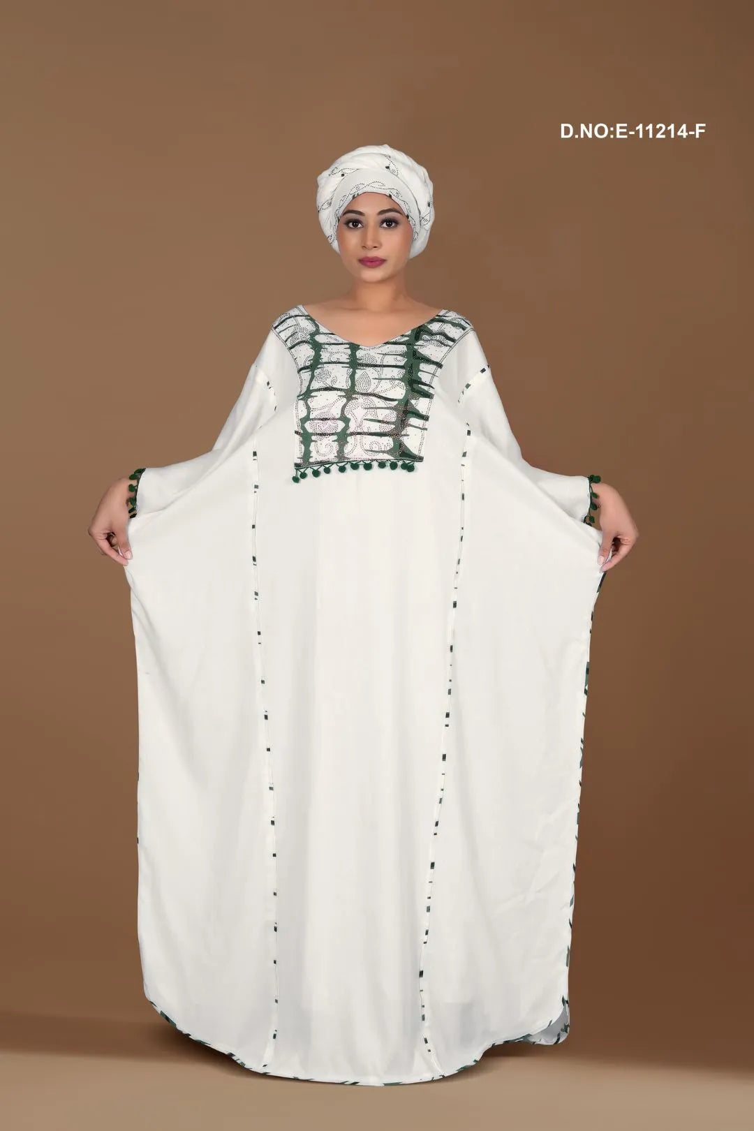 Mehendi Ethnic Women Arabic Elegant Kaftan with stole