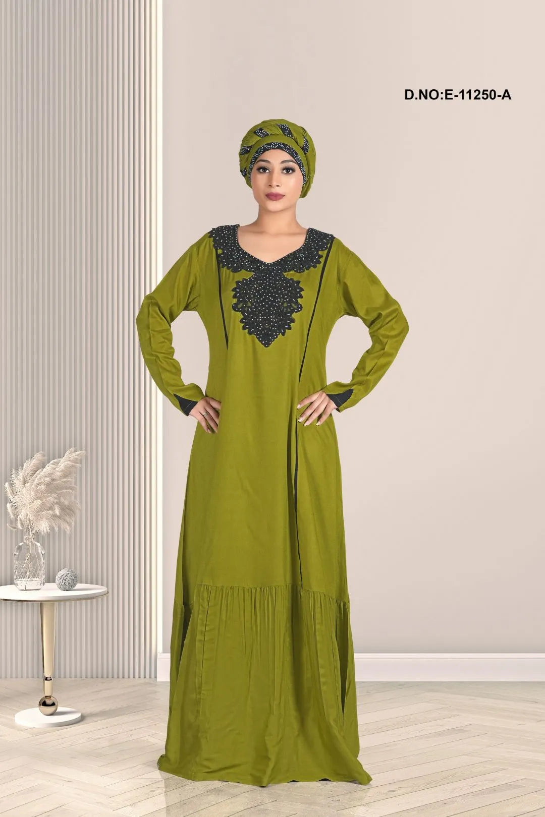 Mehendi Islamic women's kaftan burkha for causal wear