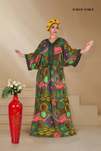 Mehendi Less Work African Kaftan With Stole For Women