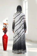 Monochrome Zigzag Print Weightless Shrug Abaya Modern Flow Style