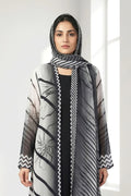 Monochrome Zigzag Print Weightless Shrug Abaya Modern Flow Style