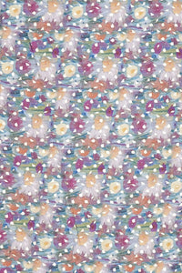 Multicolor Barbie Leaf Foil Work Fabric