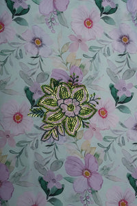 Multicolor Digital Printed Spangle Work Barbie Fabrics