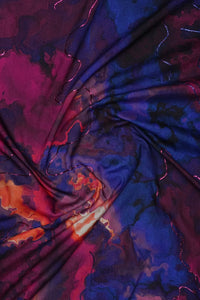 Multicolor Digital Print Barbie Fabric With Positional Zari