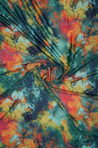 Multicolor Digital Print With Positional Zari Barbie Fabric