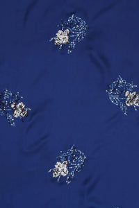 Navy Blue Barbie with Spangle Sequins Embroidery Work Fabric