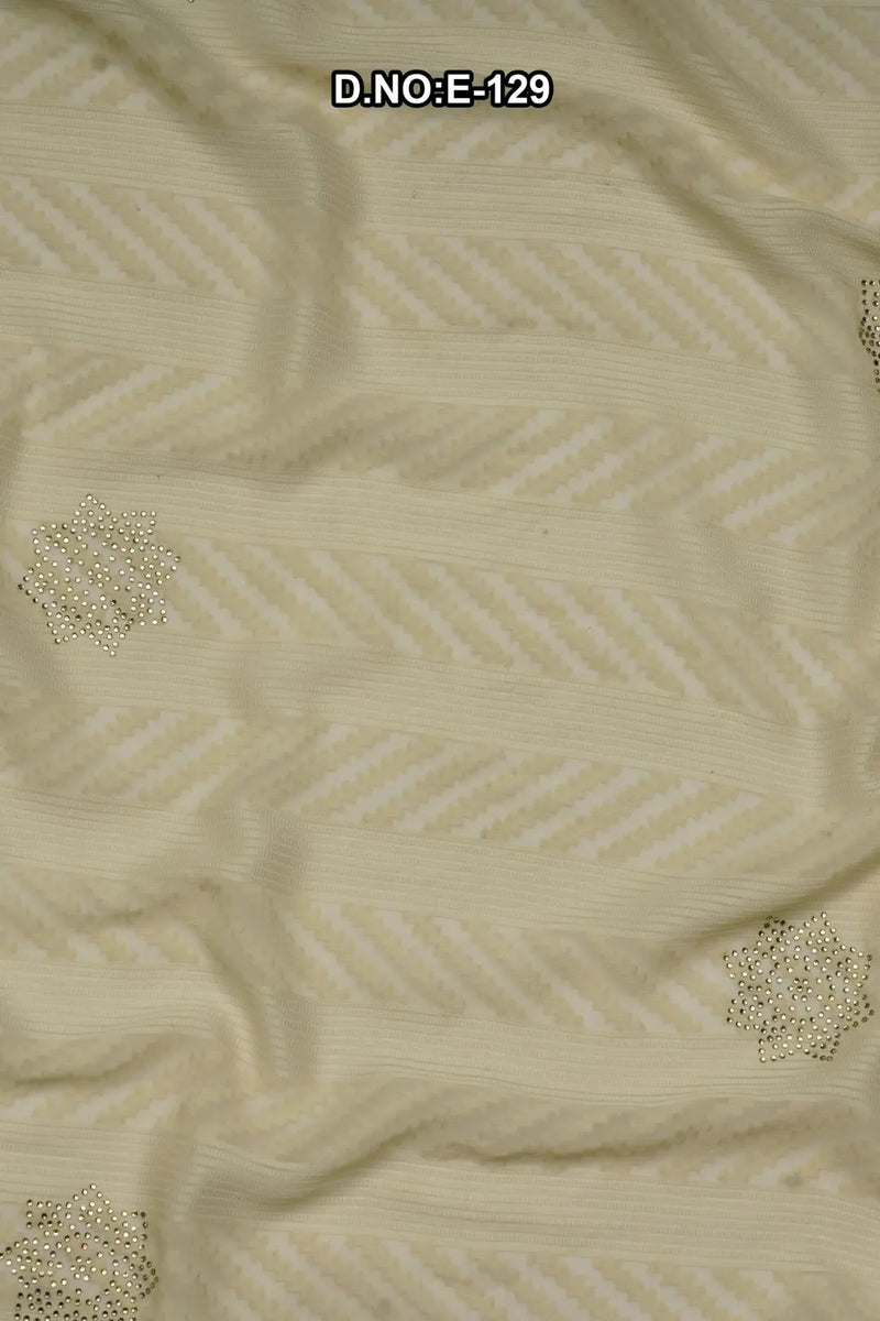 Off White Stonework Designer Stole For Abaya