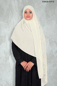 Off White Premium Diamond Embellished Dupatta with Delicate Net Lace