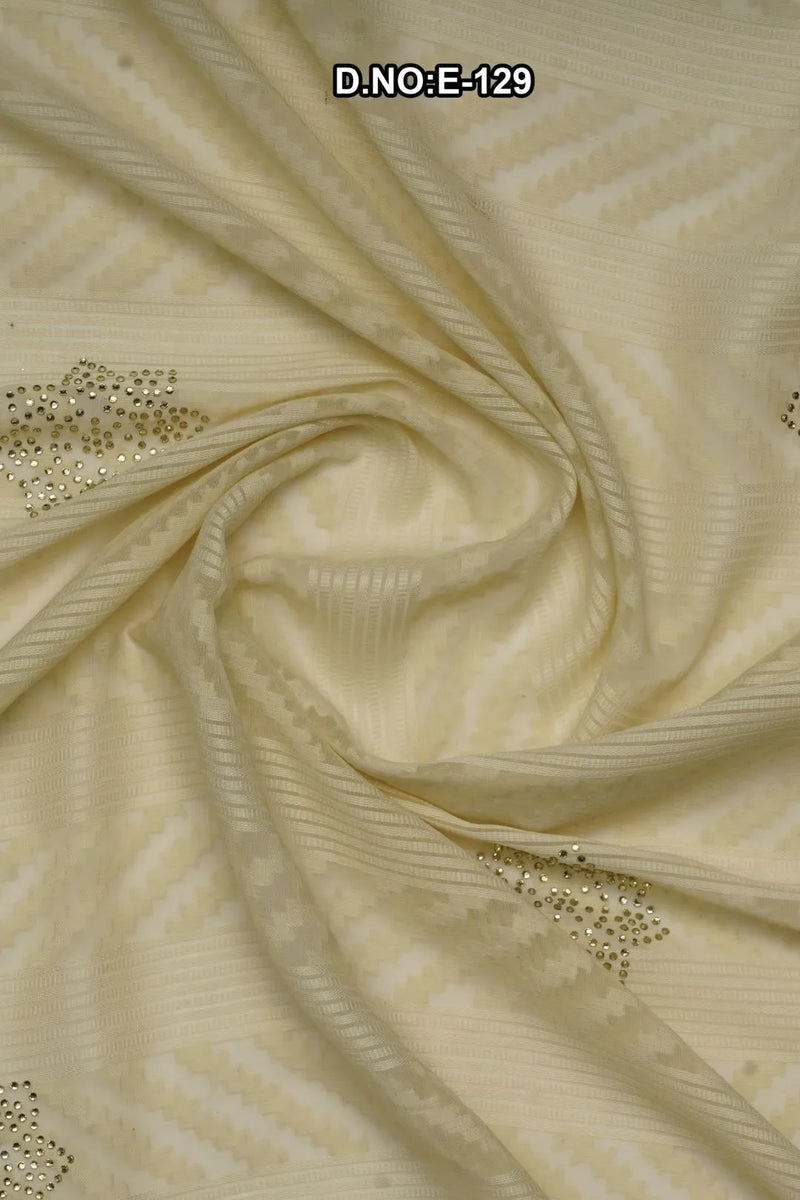 Off White Stonework Designer Stole For Abaya